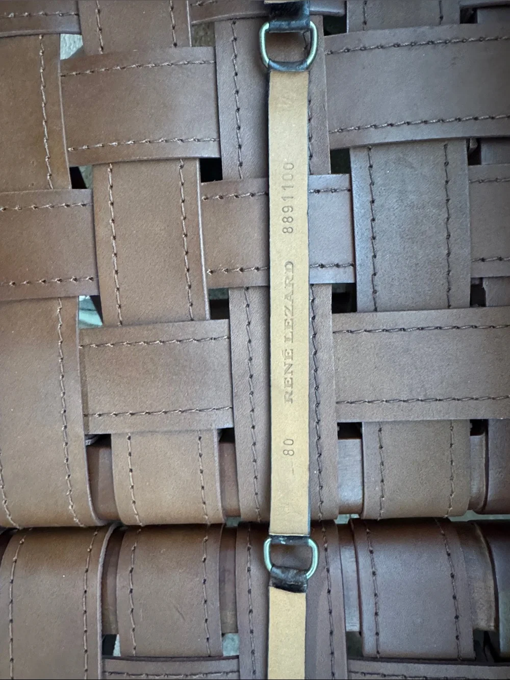 Rene Lezard Tan and gold Leather studded belt size 80 Hera Studded Leather Belt in tan suede | Ramy Brook main image 3
